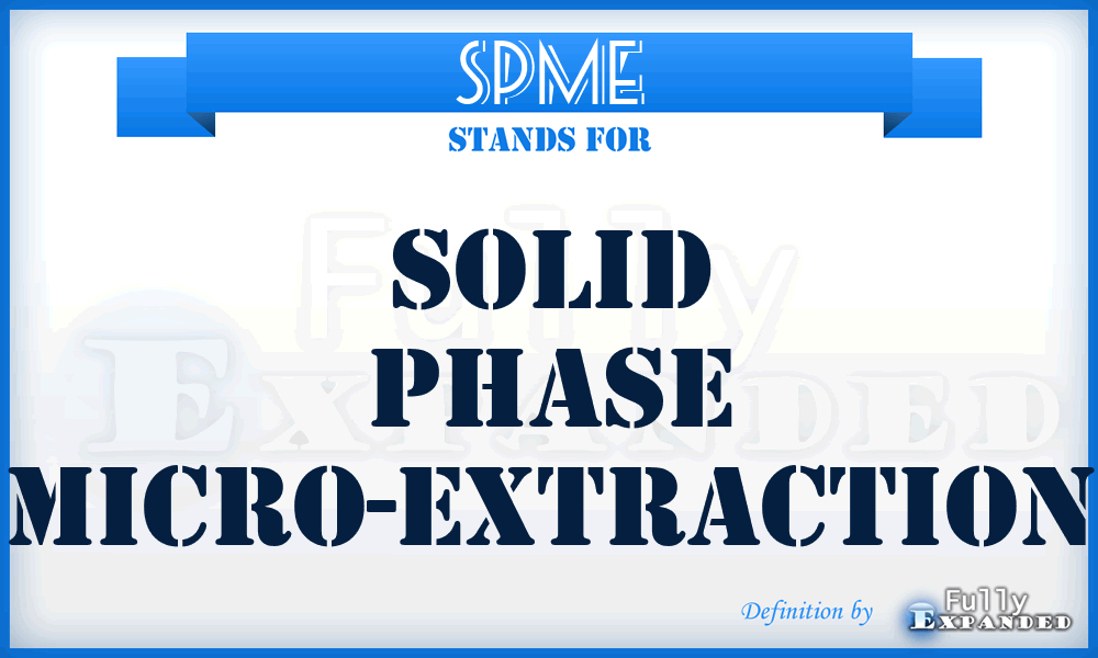 SPME - Solid Phase Micro-Extraction