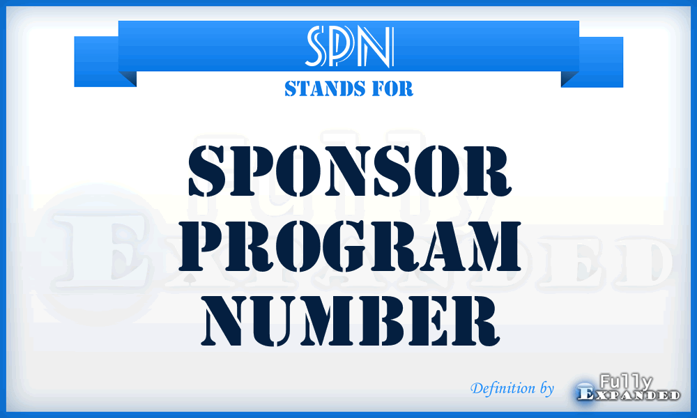 SPN - Sponsor Program Number