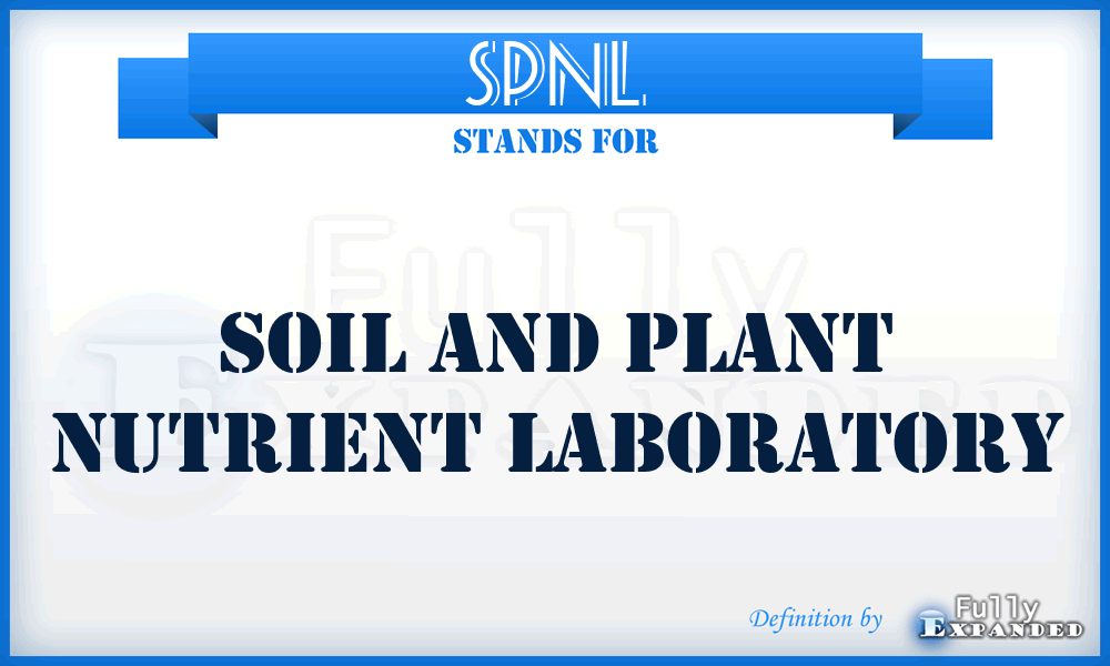 SPNL - Soil and Plant Nutrient Laboratory