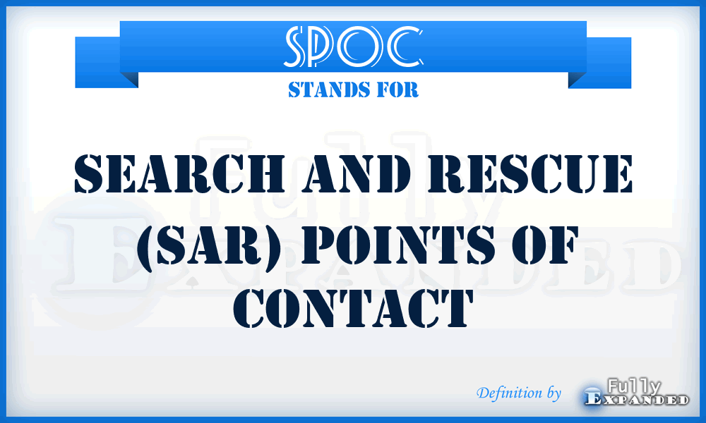 SPOC - search and rescue (SAR) points of contact