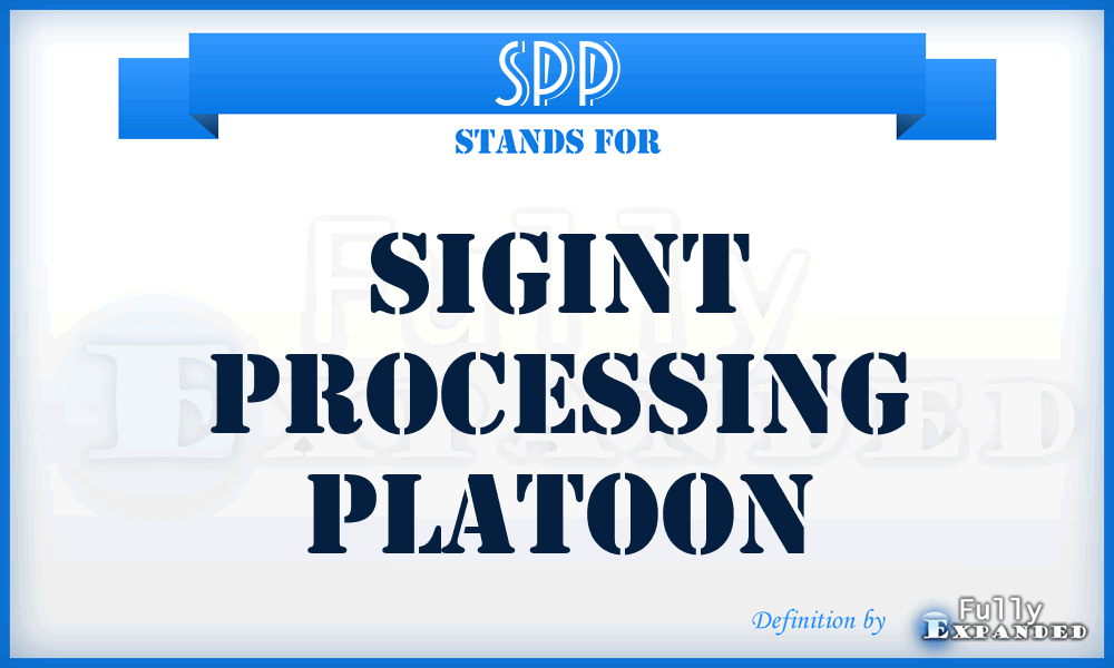 SPP - SIGINT processing platoon