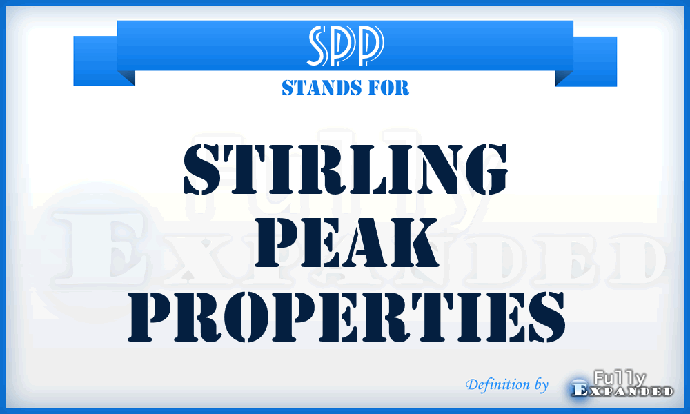 SPP - Stirling Peak Properties