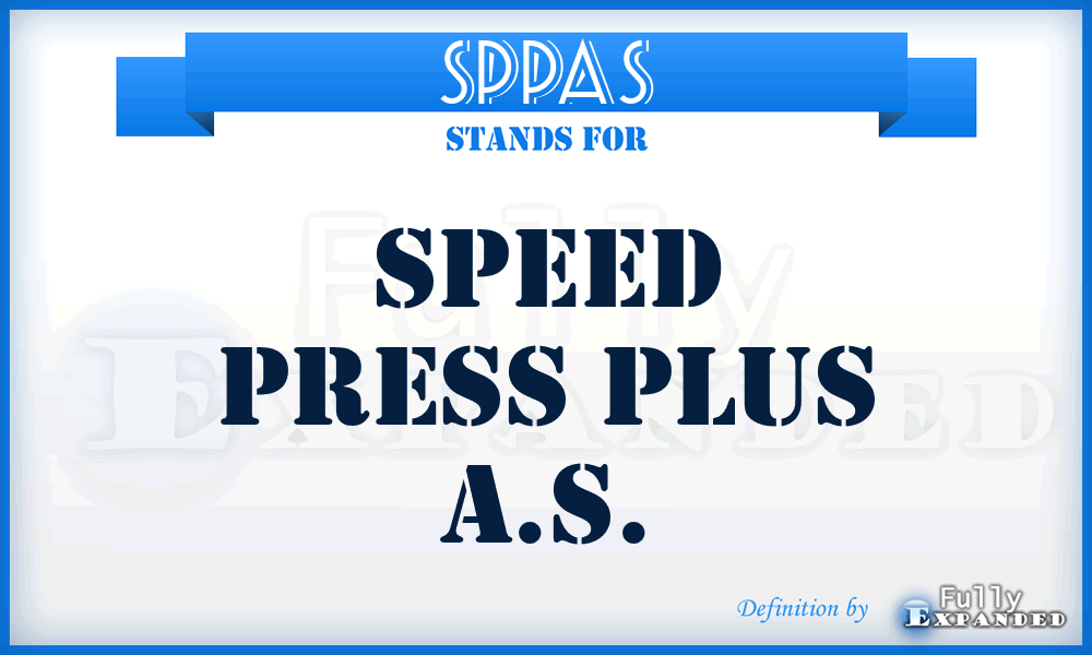 SPPAS - Speed Press Plus A.S.