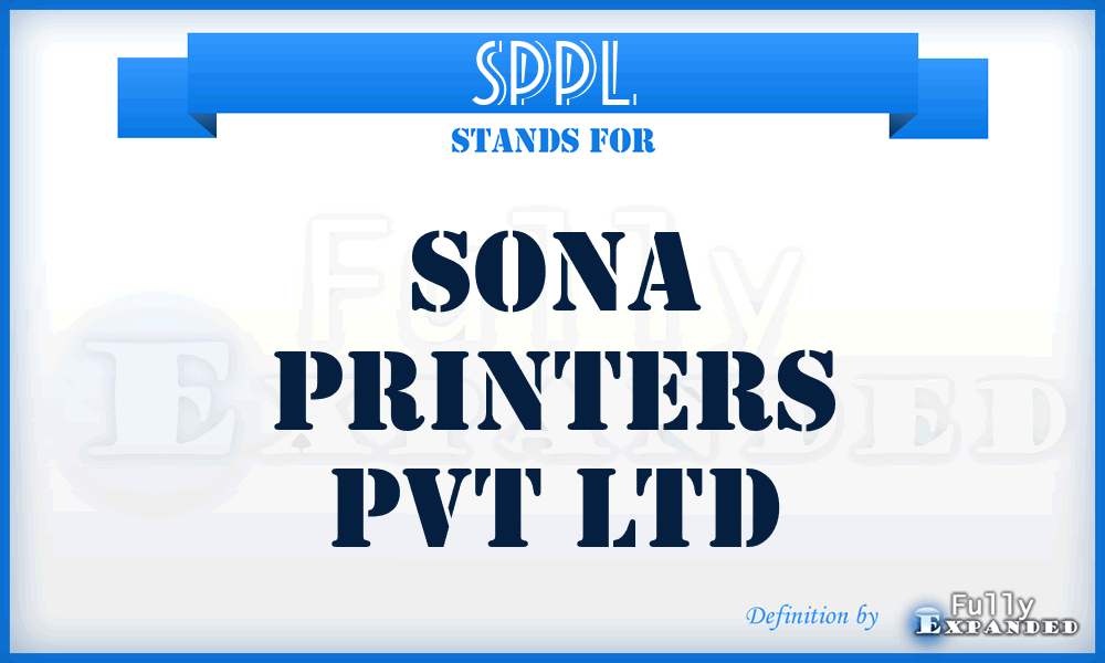 SPPL - Sona Printers Pvt Ltd