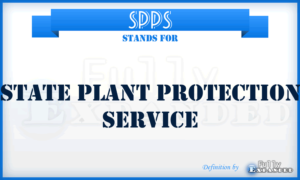 SPPS - State Plant Protection Service