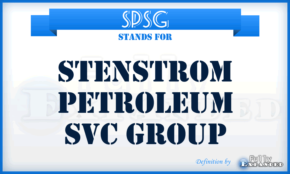 SPSG - Stenstrom Petroleum Svc Group