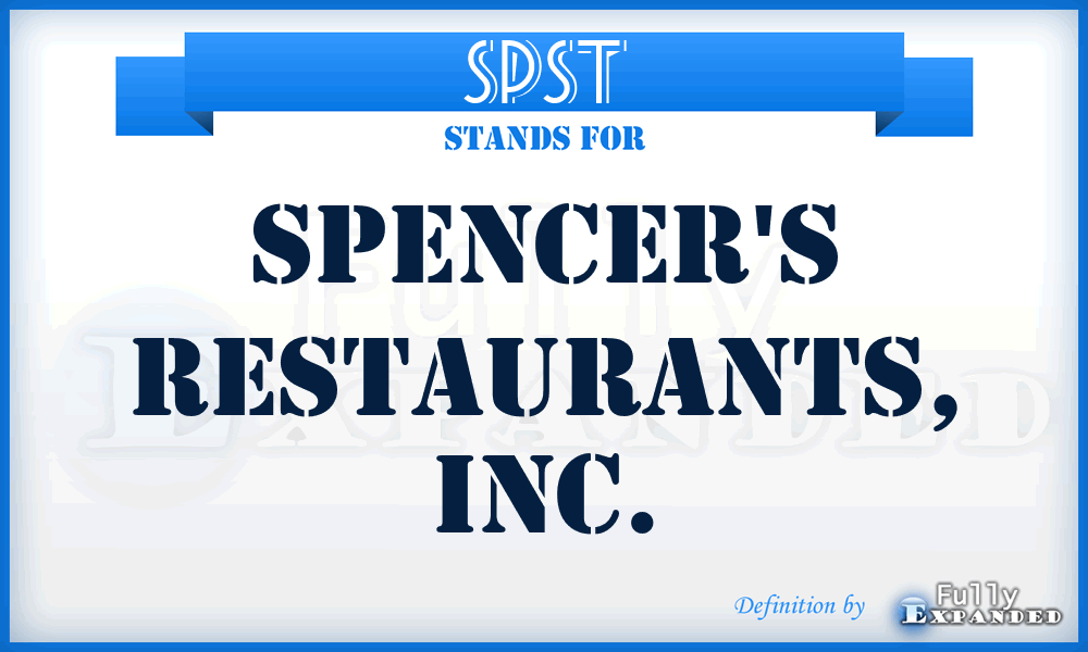 SPST - Spencer's Restaurants, Inc.