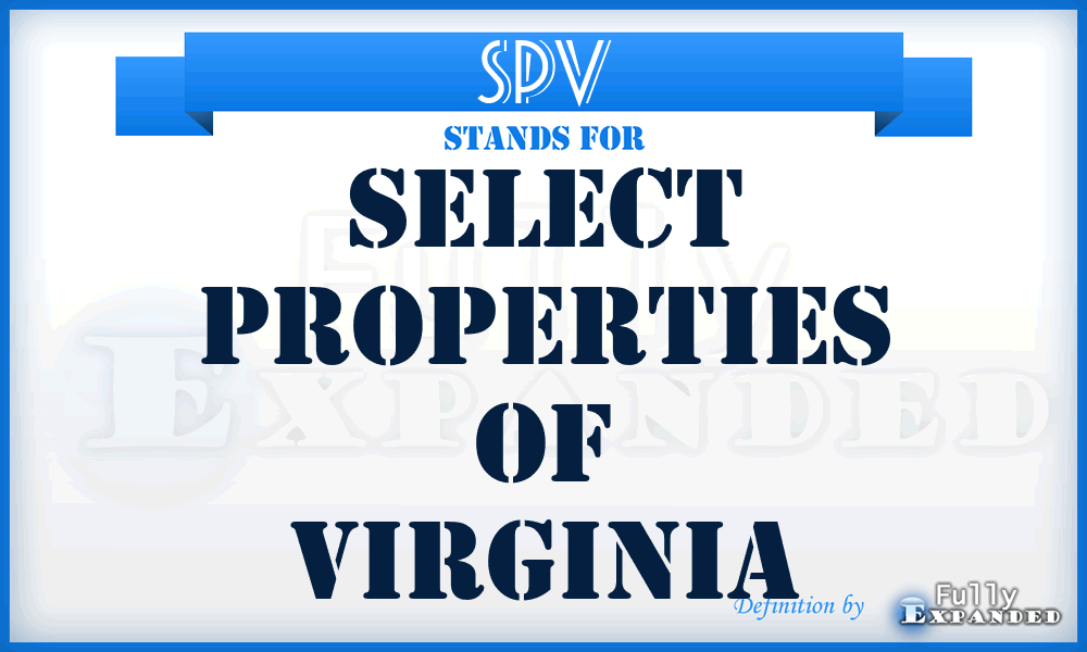 SPV - Select Properties of Virginia