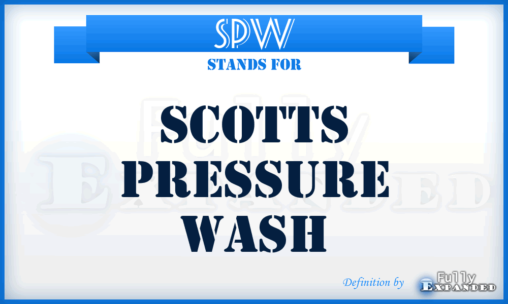 SPW - Scotts Pressure Wash