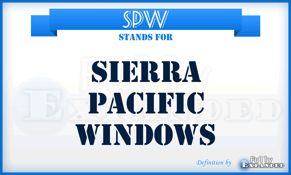 SPW - Sierra Pacific Windows