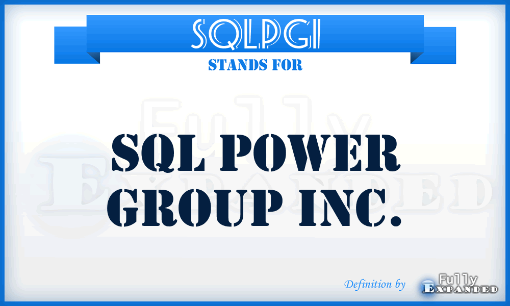 SQLPGI - SQL Power Group Inc.