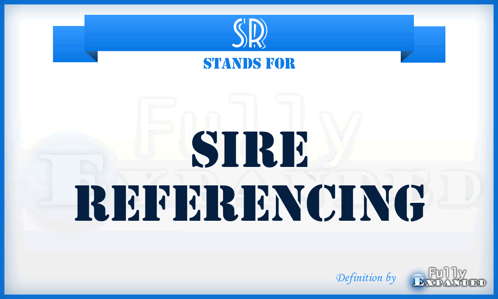 SR - Sire Referencing