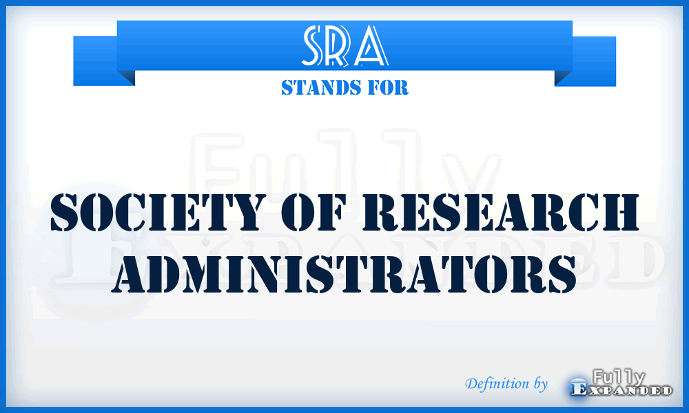 SRA - Society Of Research Administrators