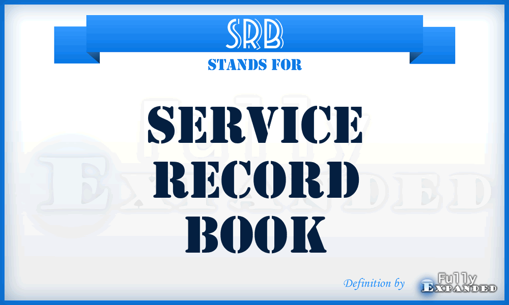 SRB - Service Record Book