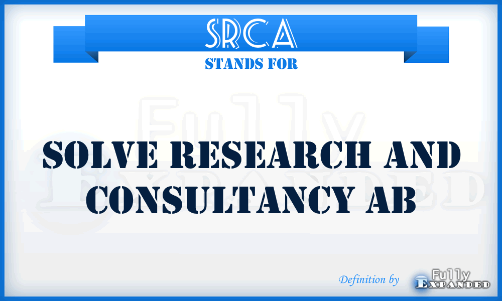 SRCA - Solve Research and Consultancy Ab