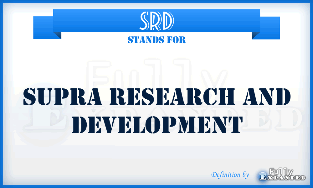 SRD - Supra Research and Development