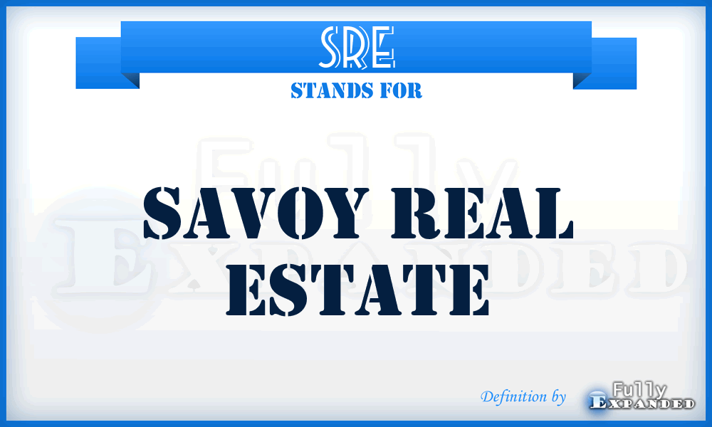 SRE - Savoy Real Estate