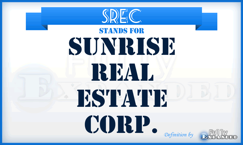 SREC - Sunrise Real Estate Corp.