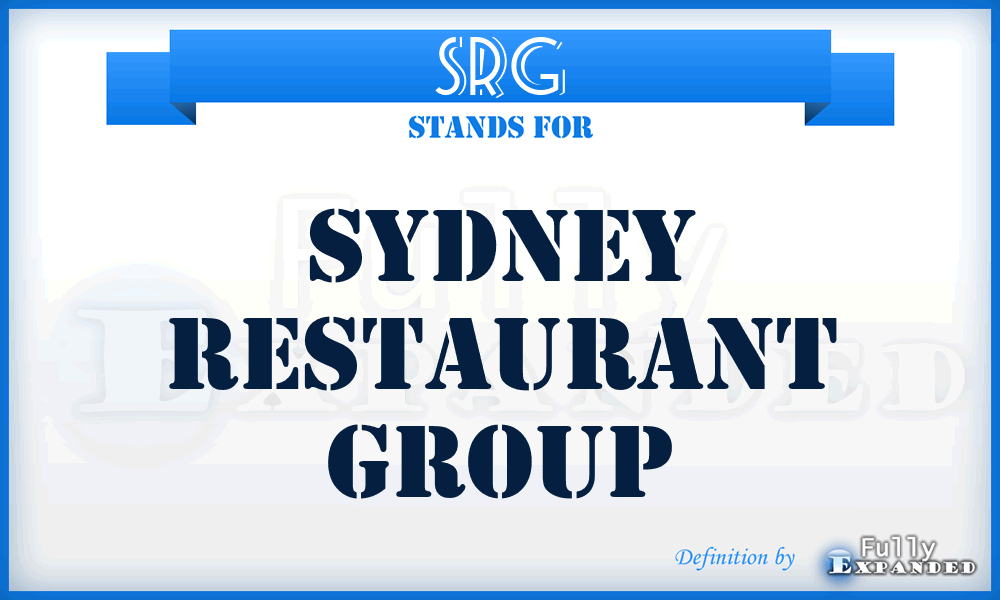 SRG - Sydney Restaurant Group