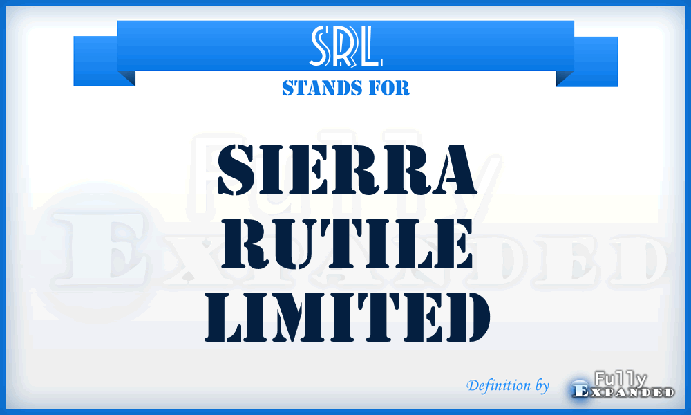 SRL - Sierra Rutile Limited