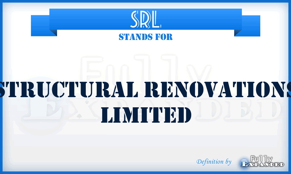 SRL - Structural Renovations Limited