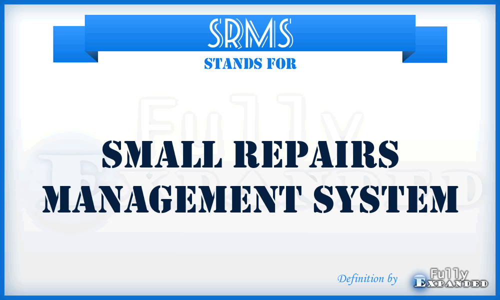 SRMS - Small Repairs Management System