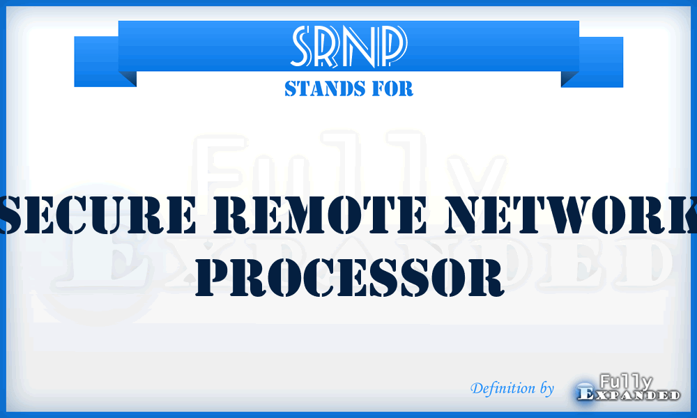 SRNP - secure remote network processor