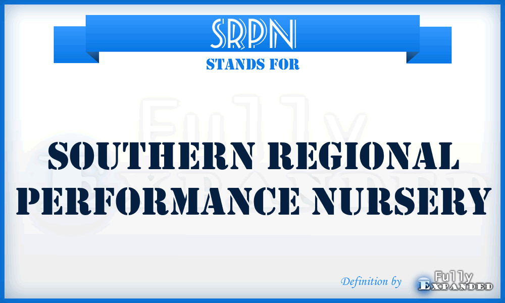 SRPN - Southern Regional Performance Nursery