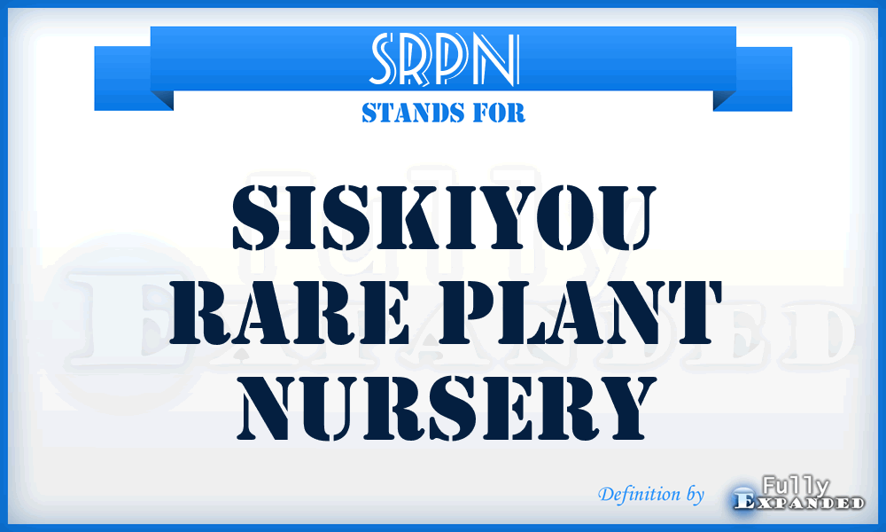 SRPN - Siskiyou Rare Plant Nursery