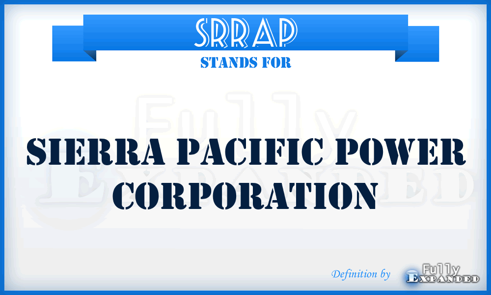 SRRAP - Sierra Pacific Power Corporation