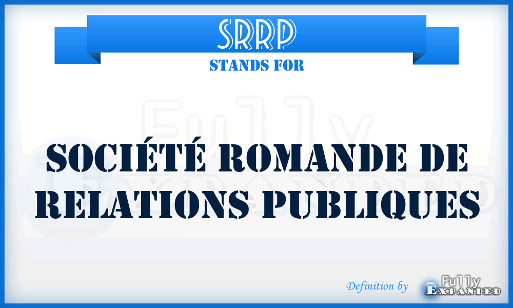 SRRP - Société Romande de Relations Publiques