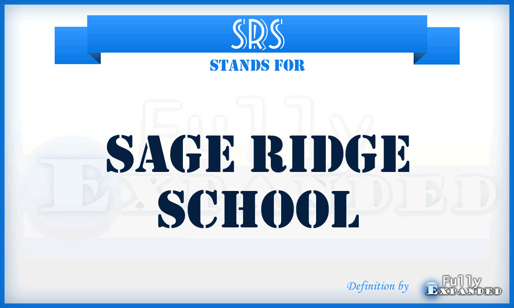 SRS - Sage Ridge School