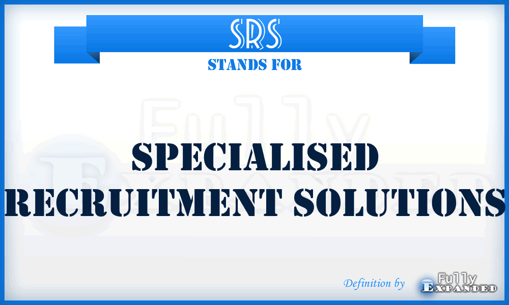 SRS - Specialised Recruitment Solutions