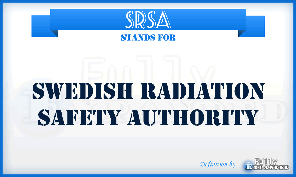 SRSA - Swedish Radiation Safety Authority