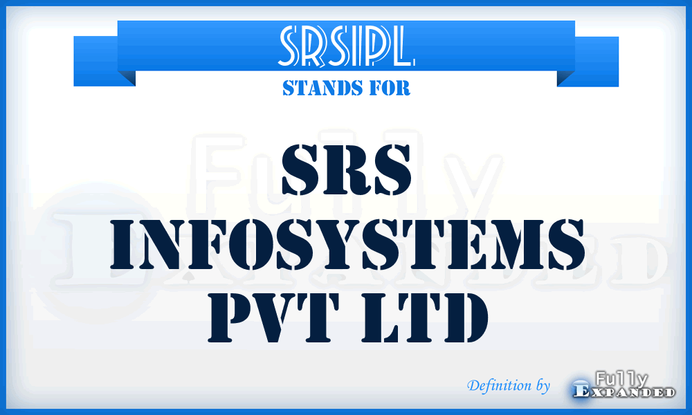 SRSIPL - SRS Infosystems Pvt Ltd