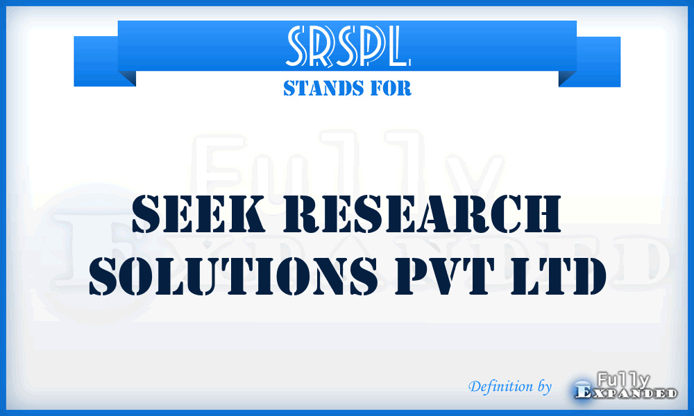 SRSPL - Seek Research Solutions Pvt Ltd