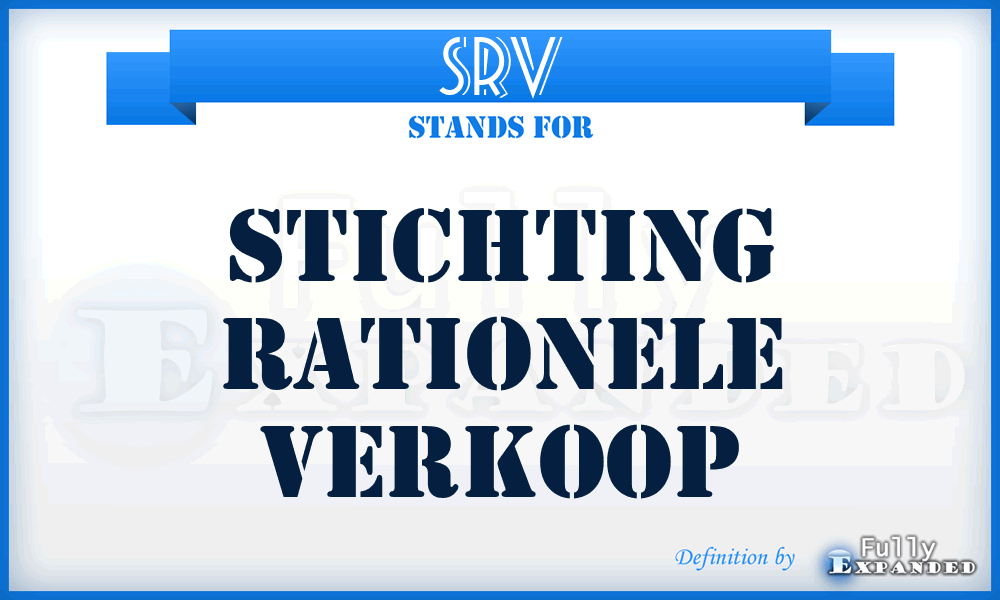 SRV - Stichting Rationele Verkoop