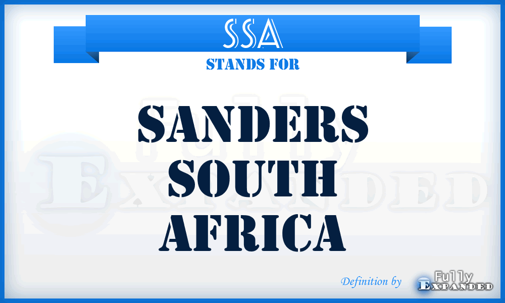 SSA - Sanders South Africa