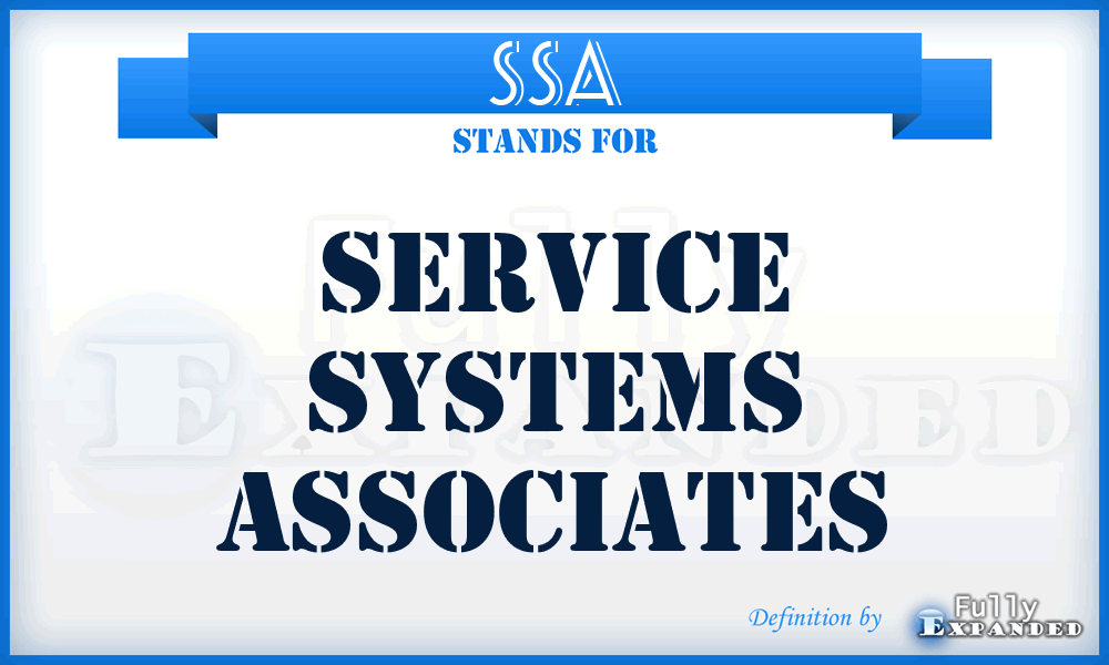 SSA - Service Systems Associates