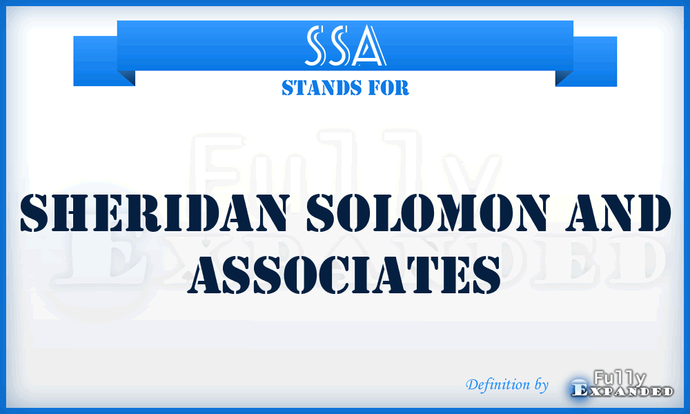 SSA - Sheridan Solomon and Associates