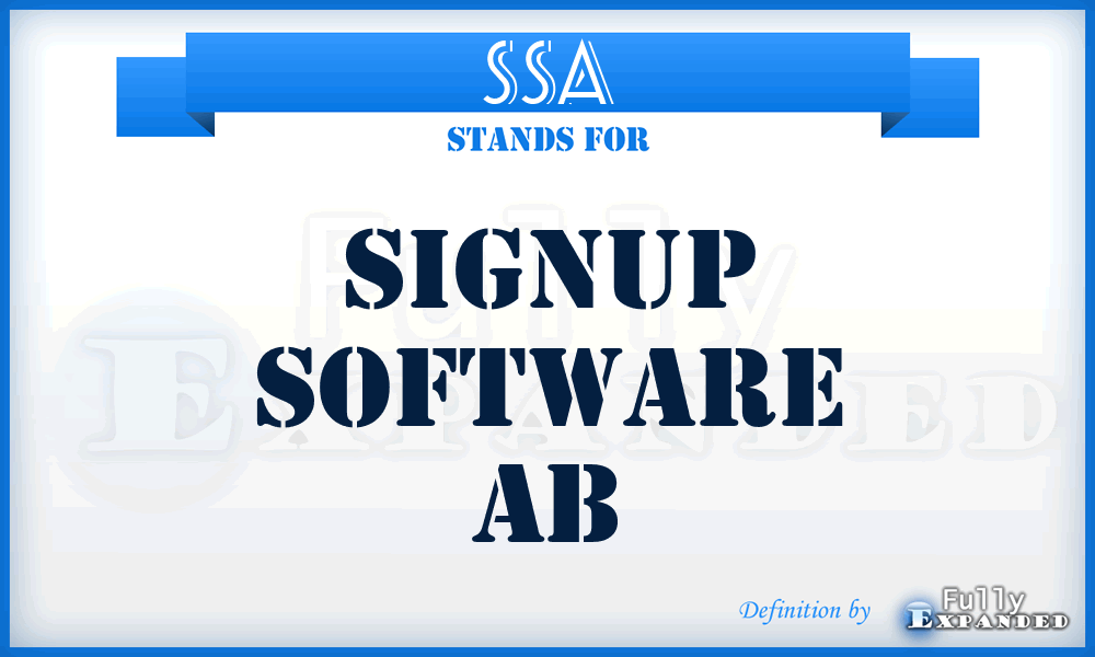 SSA - Signup Software Ab