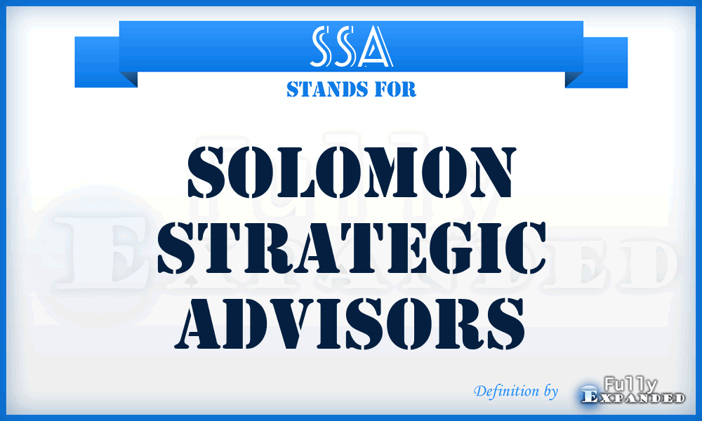 SSA - Solomon Strategic Advisors