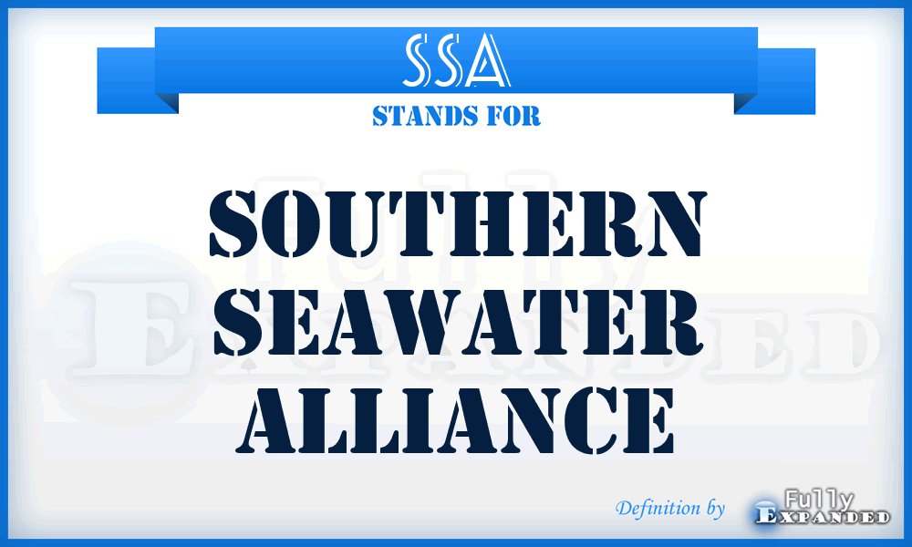 SSA - Southern Seawater Alliance