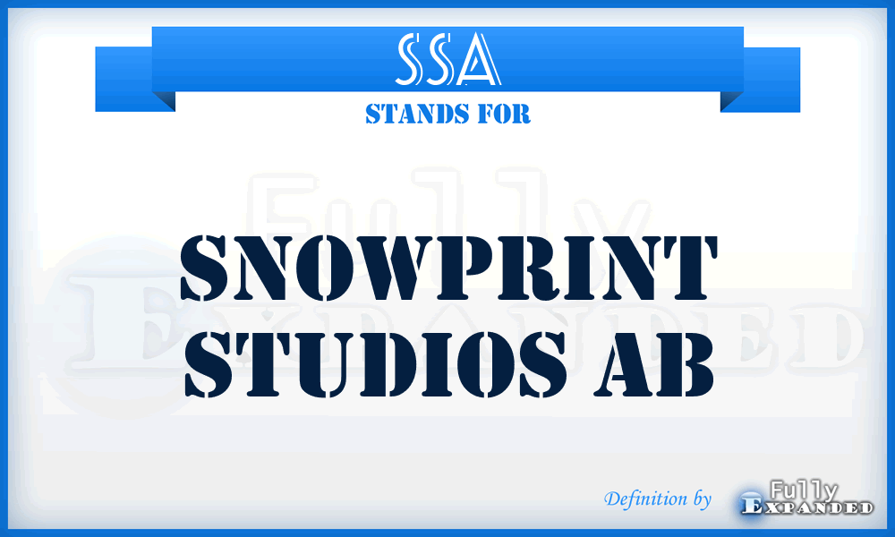 SSA - Snowprint Studios Ab
