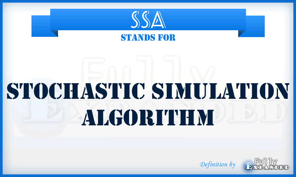 SSA - Stochastic Simulation Algorithm