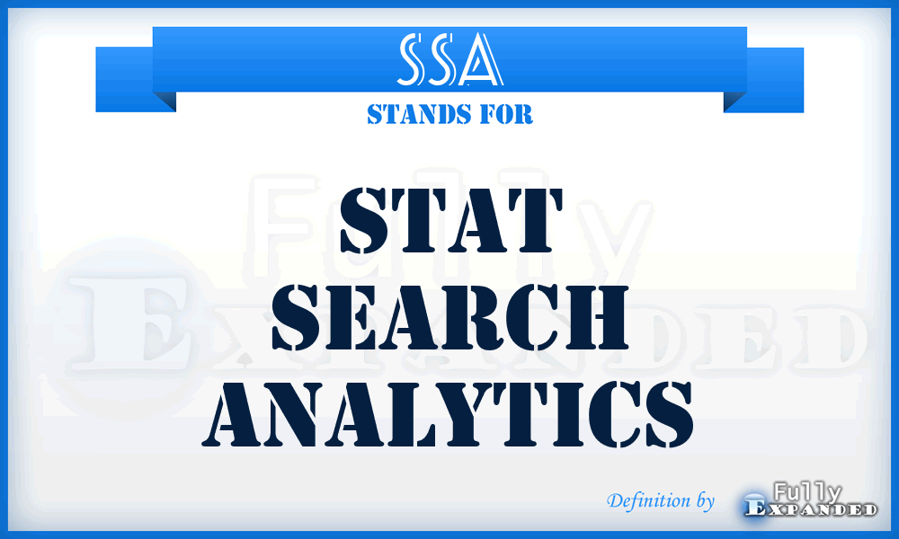 SSA - Stat Search Analytics