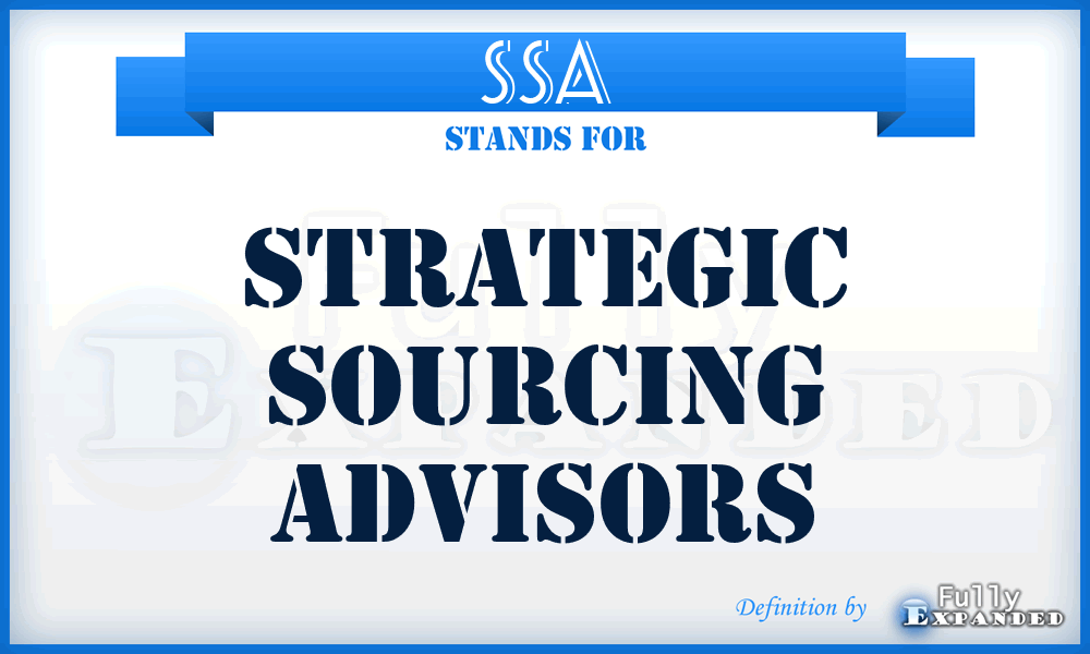 SSA - Strategic Sourcing Advisors