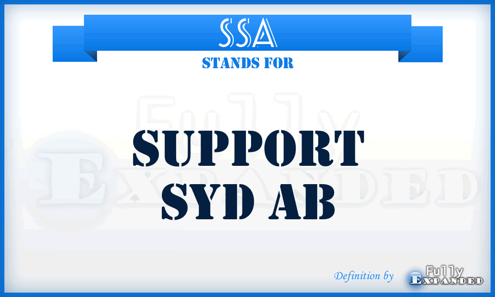 SSA - Support Syd Ab