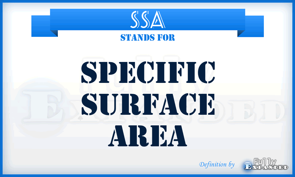 SSA - specific surface area