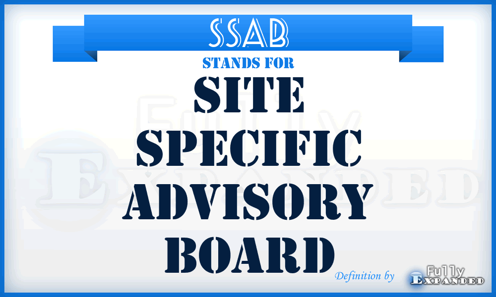SSAB - Site Specific Advisory Board